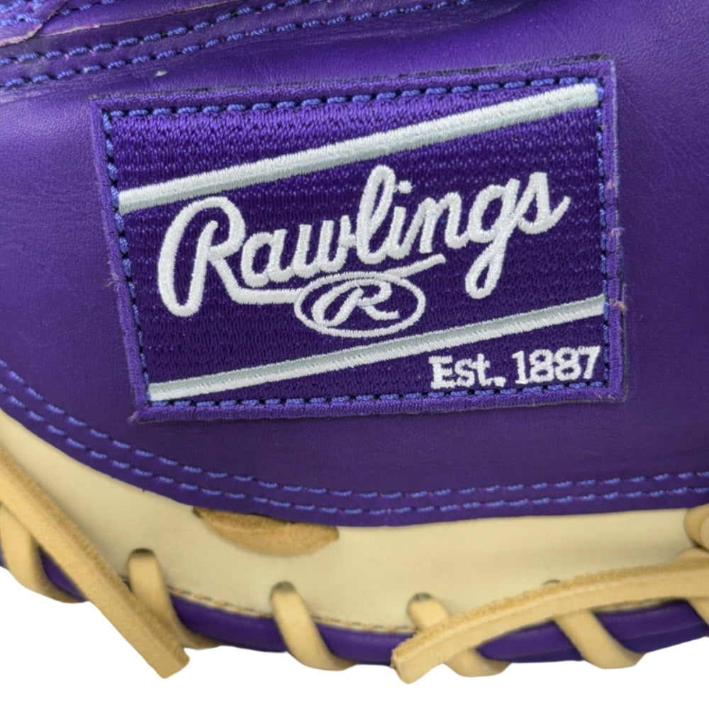 Rawlings Custom 33" PROCM33-23 Heart of the Hide Catchers Mitt: Purple/Camel