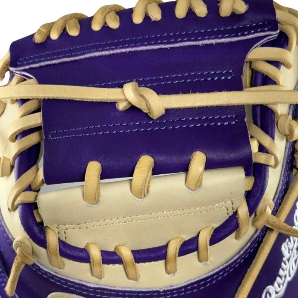 Rawlings Custom 33" PROCM33-23 Heart of the Hide Catchers Mitt: Purple/Camel