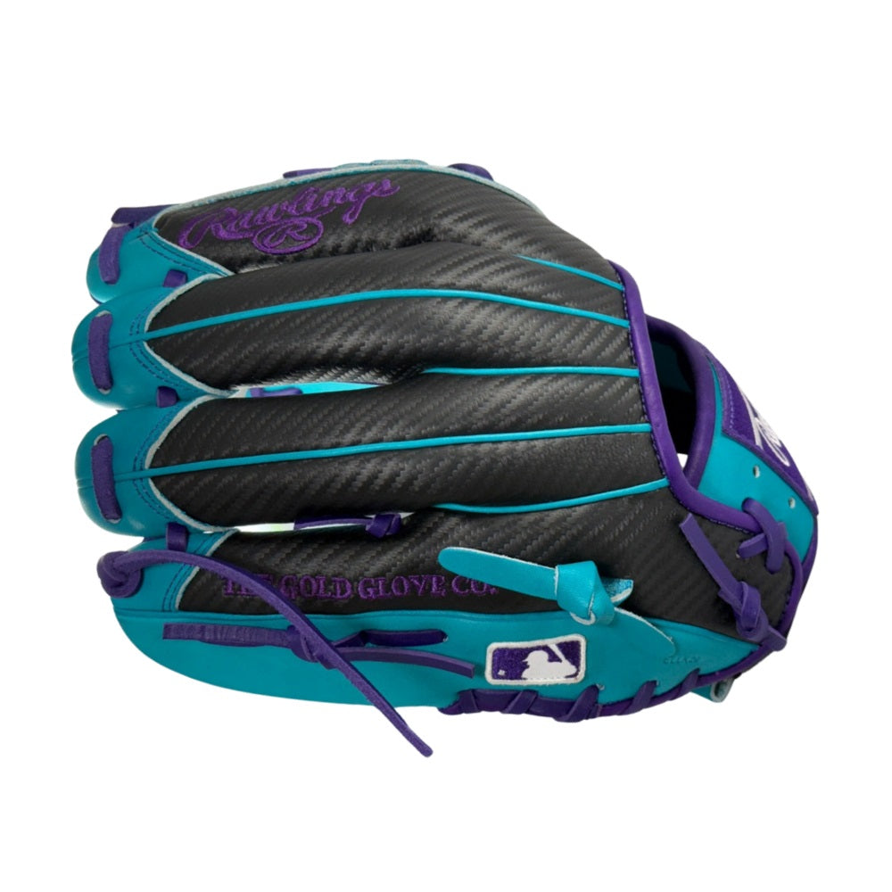 Rawlings Custom PRO204DM-2 11.5" Infielders Glove: Black/Teal/Purple