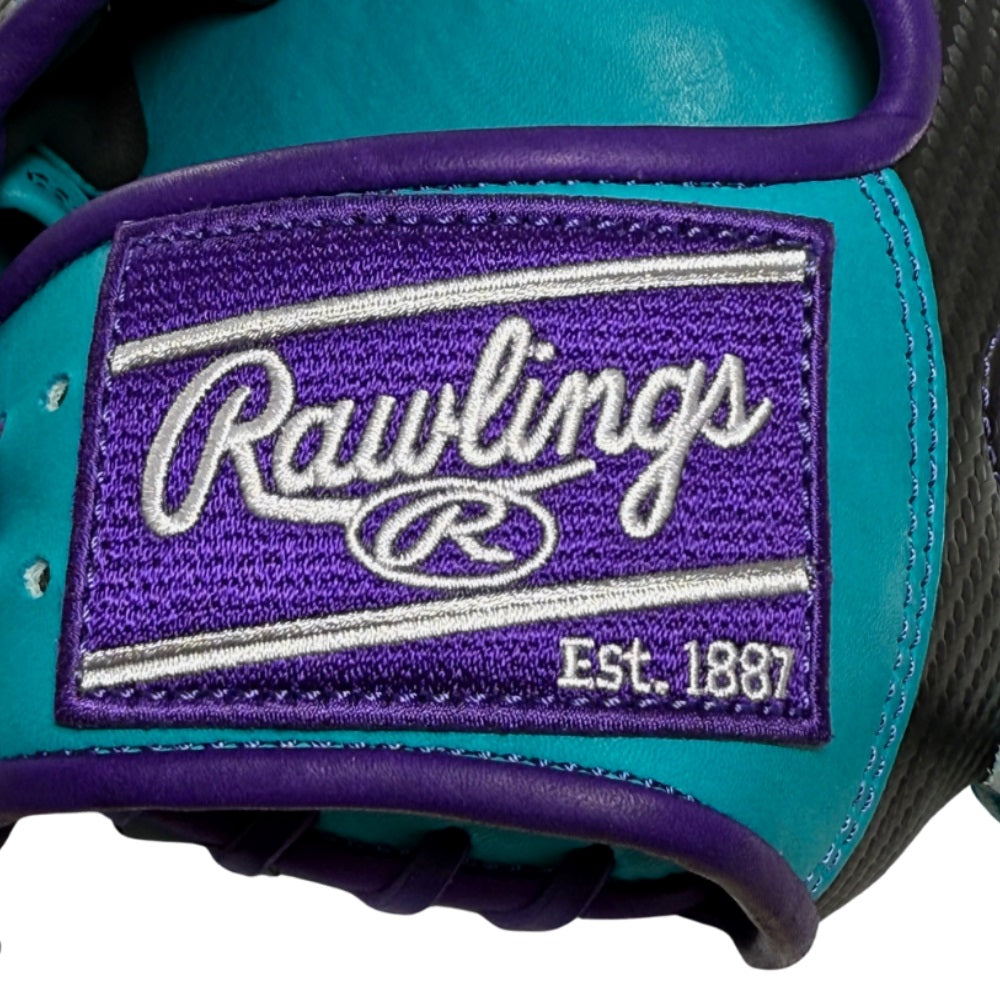 Rawlings Custom PRO204DM-2 11.5" Infielders Glove: Black/Teal/Purple