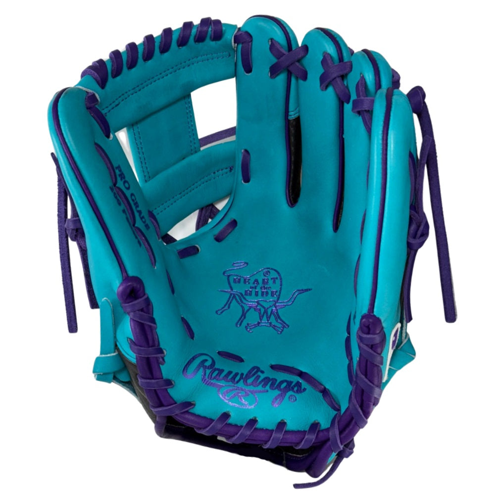 Rawlings Custom PRO204DM-2 11.5" Infielders Glove: Black/Teal/Purple