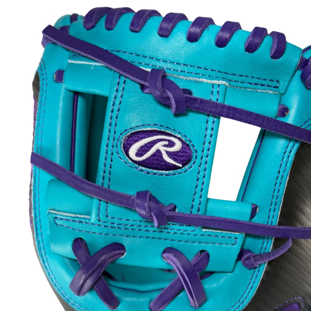 Rawlings Custom PRO204DM-2 11.5" Infielders Glove: Black/Teal/Purple