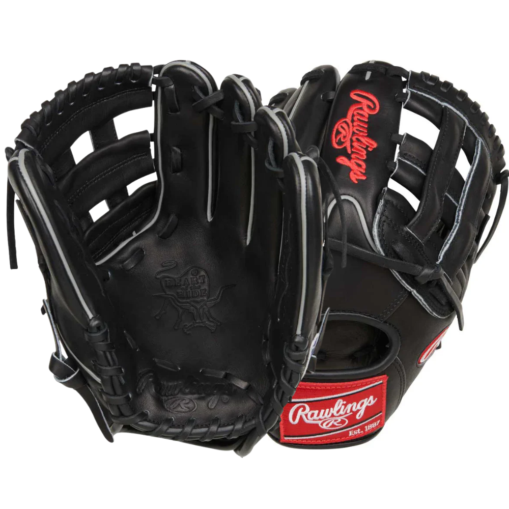 Rawlings Heart of the Hide 11.75" Traditional Black Infield Glove: RPROT205W-6B