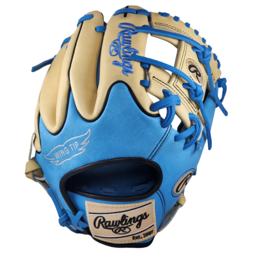 Rawlings Custom PRO204W-2 11.5" Infielders Glove - Columbia Blue/Camel