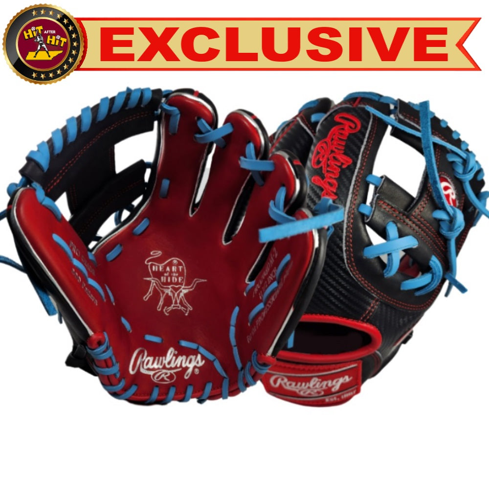 Rawlings Custom PRO204DM-2 11.5" Infielders Glove: Black/Red