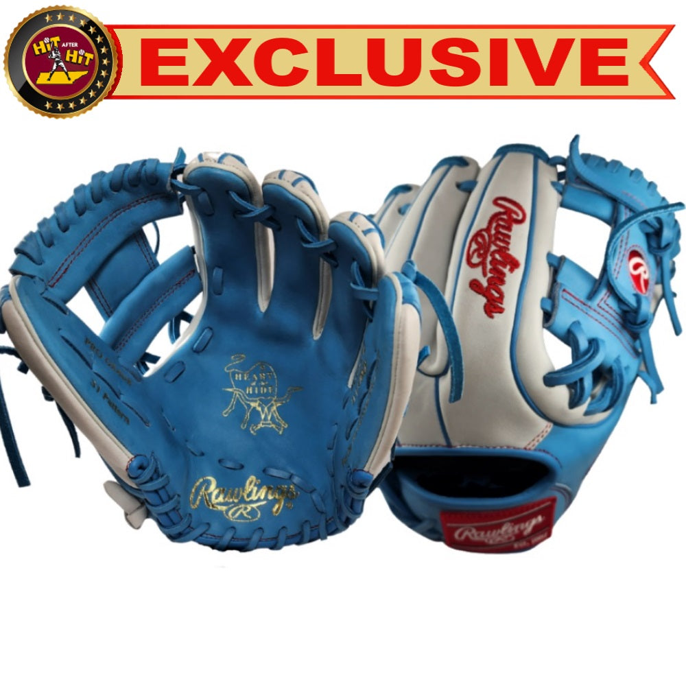 Rawlings Custom PRO312U-2 11.25" Infielders Glove - White/Columbia Blue