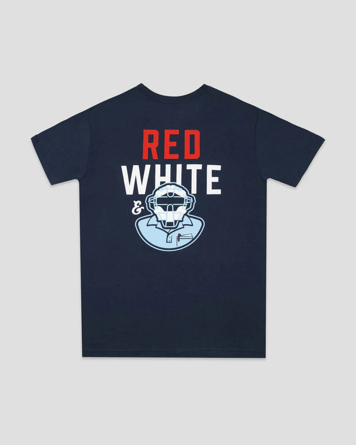 Baseballism Men's T-shirt: Red, White, and Blue