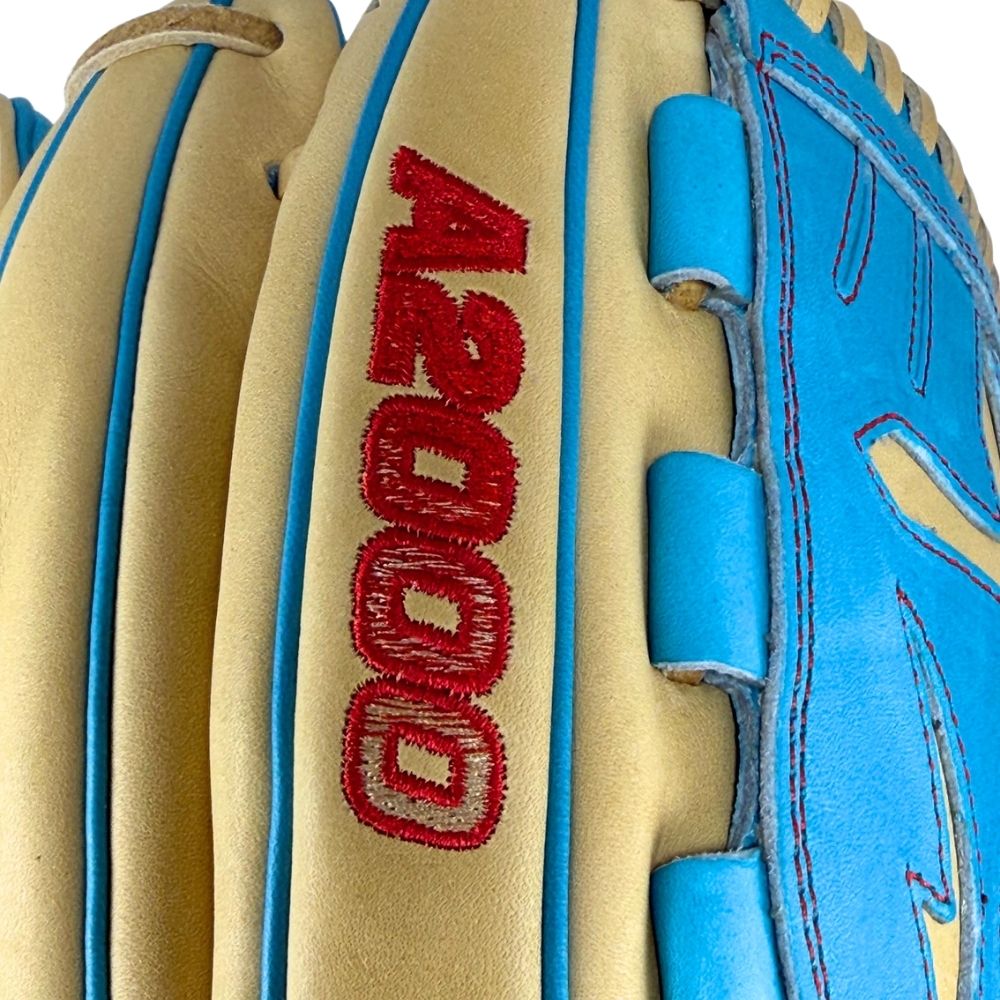 Wilson Custom A2000® B23 Victory Blonde and Tropical Blue 12” Pitcher’s Baseball Glove