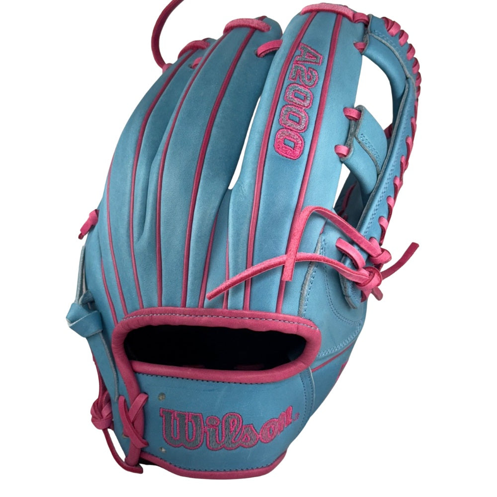 Wilson Custom A2000® 1785 Columbia Blue and Pink  11.75” Infield Baseball Glove