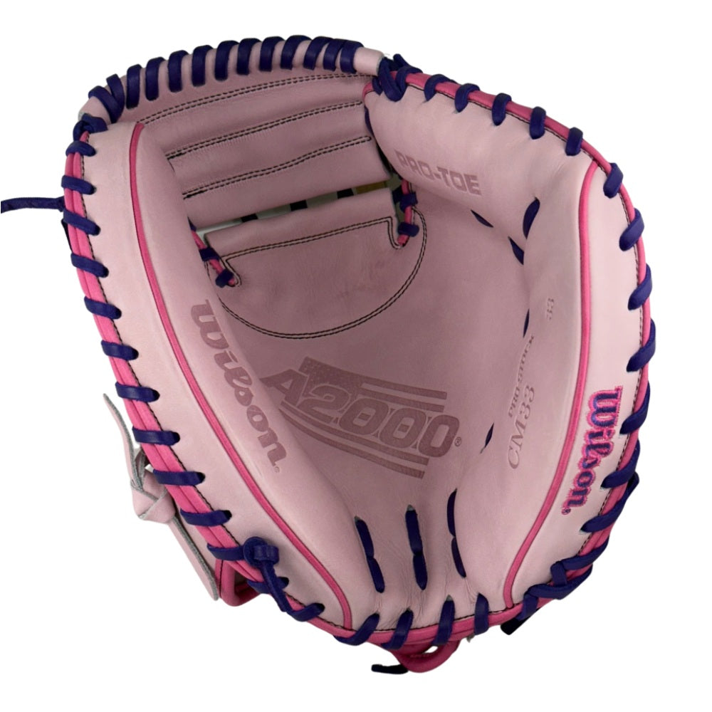 Wilson Custom A2000 Lavender, Pink, and Purple CM33 33" Catcher's Mitt