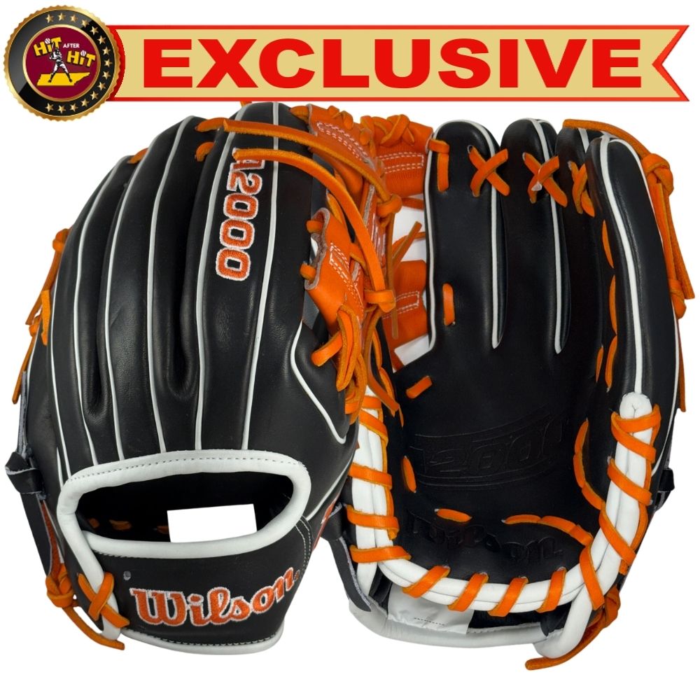 Wilson Custom Black and Orange A2000 1788 11.25” Infield Baseball Glove