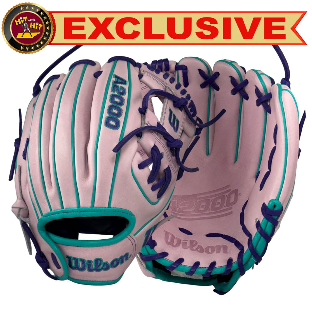 Wilson Custom A2000 DP15 Lavender, Purple, and Teal 11.5" Infielders Glove