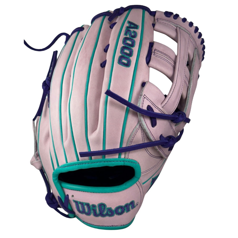 Wilson Custom A2000 Lavender, Purple, Teal1750 12.5” Outfield Baseball Glove