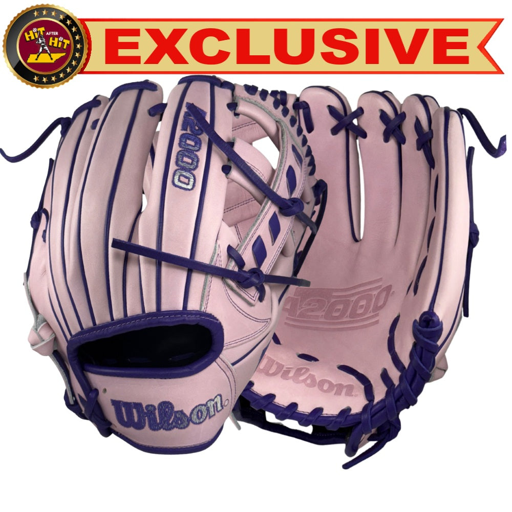 WILSON CUSTOM A2000 LAVENDER AND PURPLE 1716 11.5” INFIELD BASEBALL GLOVE