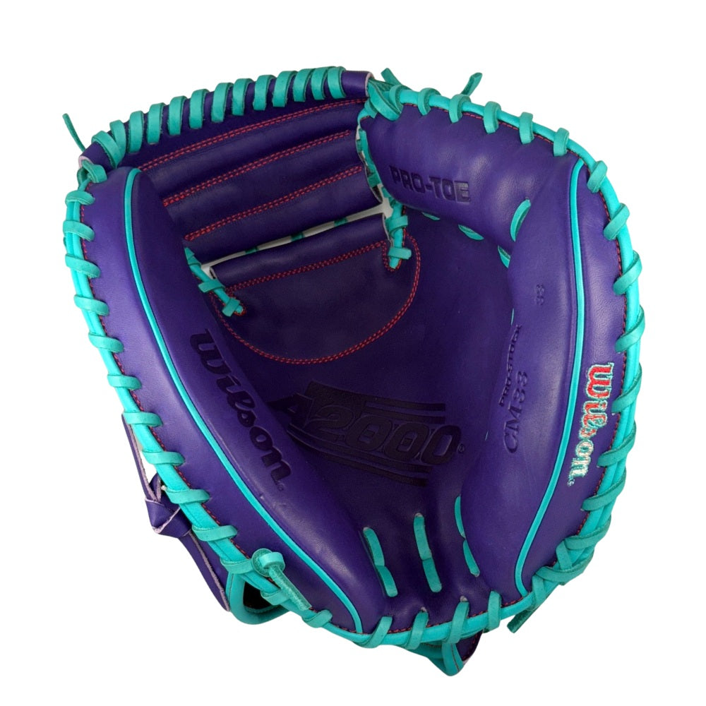 Wilson Custom A2000 Purple and Teal CM33 Catcher's Mitt