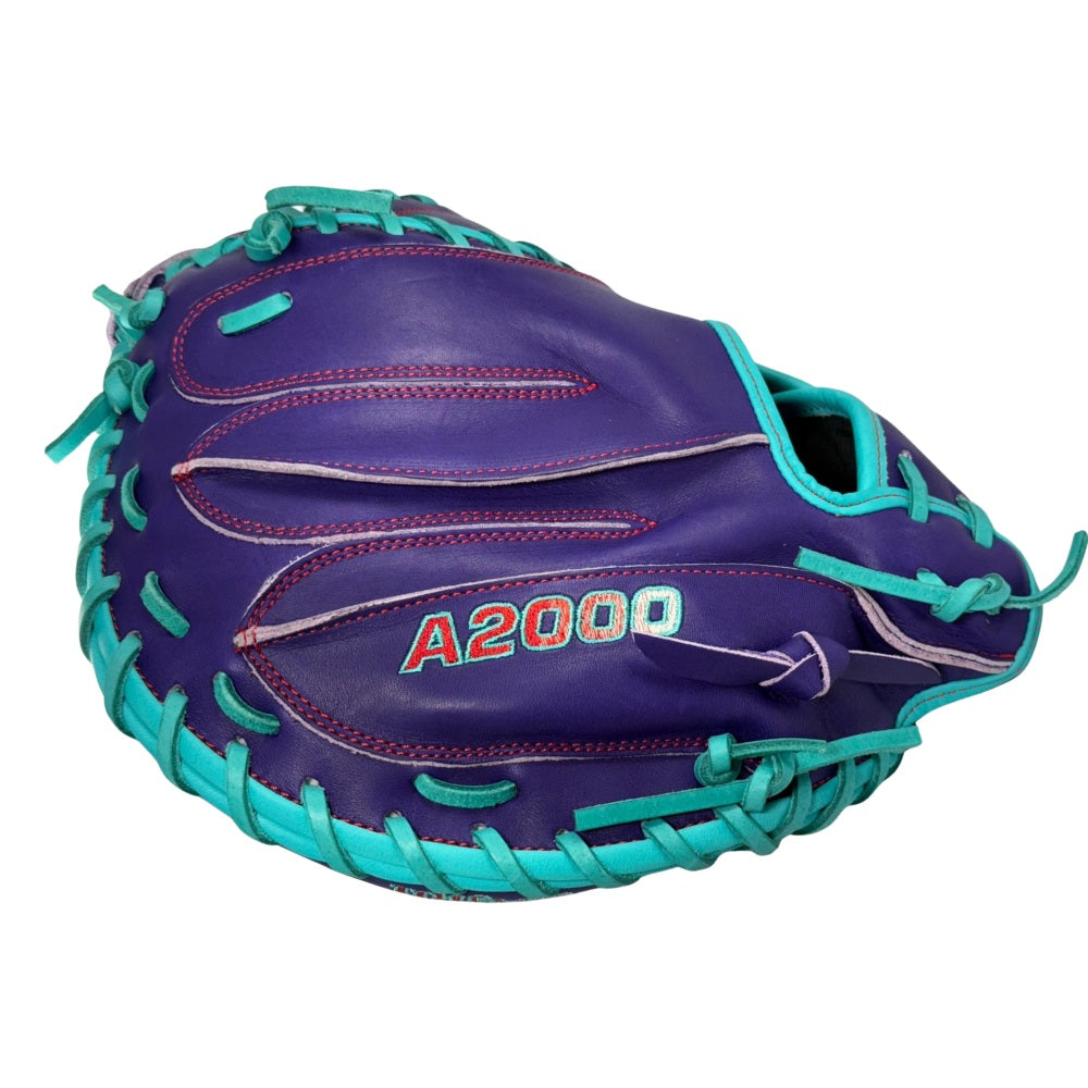 Wilson Custom A2000 Purple and Teal CM33 Catcher's Mitt