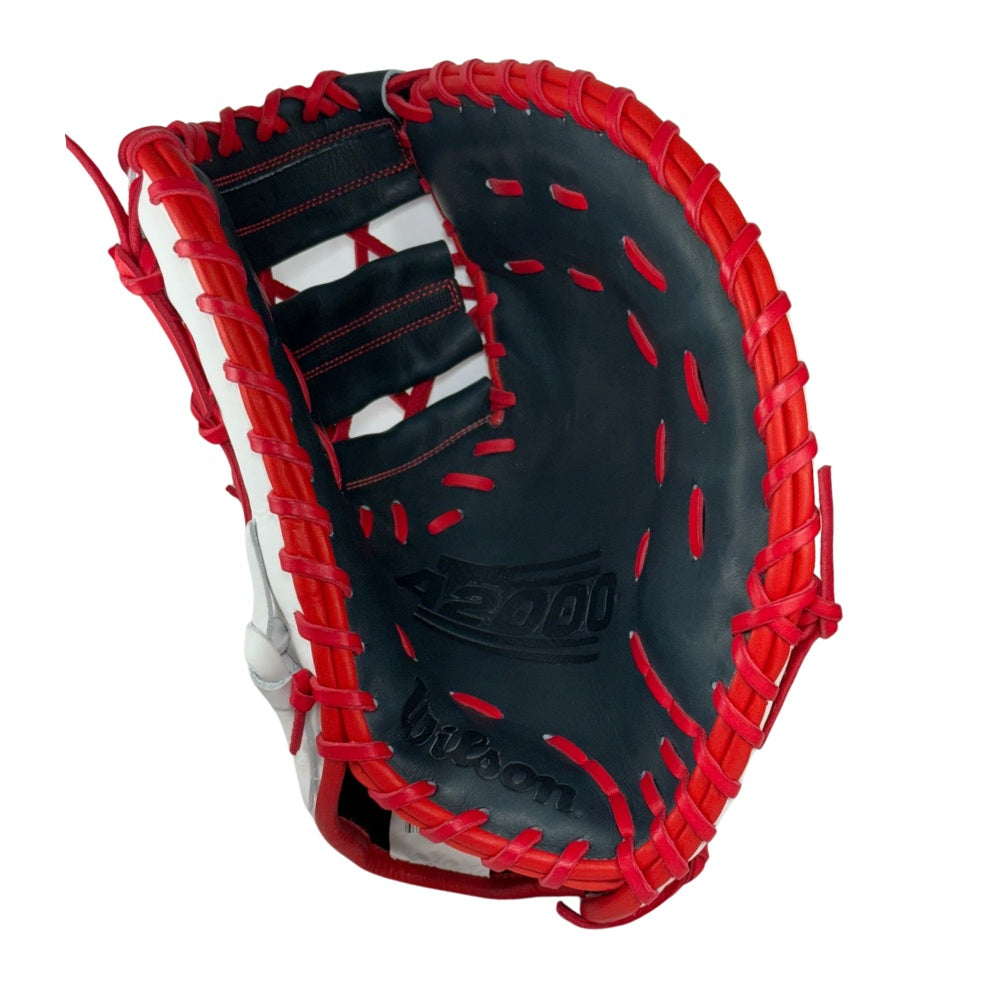 Wilson Custom A2000 1617 White, Navy, Red 12.5” Baseball First Base Mitt