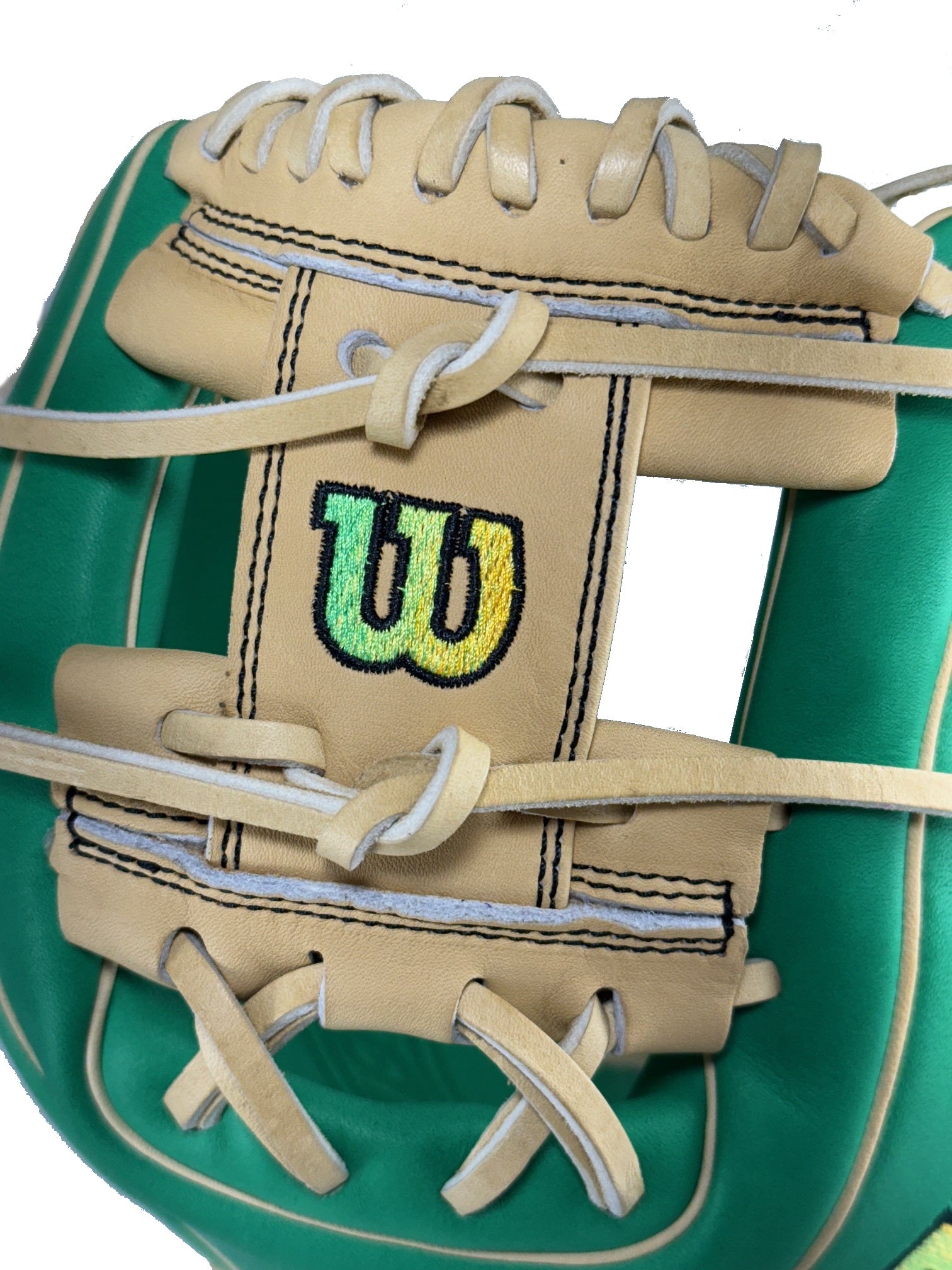 Wilson Custom Kelly Green and Blonde A2000 PF88 11.25” Infield Baseball Glove
