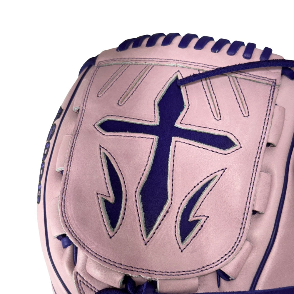 NO.296 カスタムタッチペンandボールペン　リボン　液入りビーズ　パープル Wilson Custom A2000® B23 Lavender and Purple 12” Pitcher's Baseball Gl