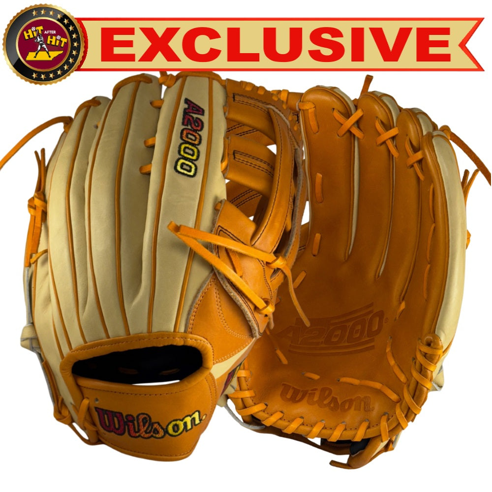 Wilson Custom A2000 Blonde and Orange Tan 1750 12.5” Outfield Baseball Glove (Copy)