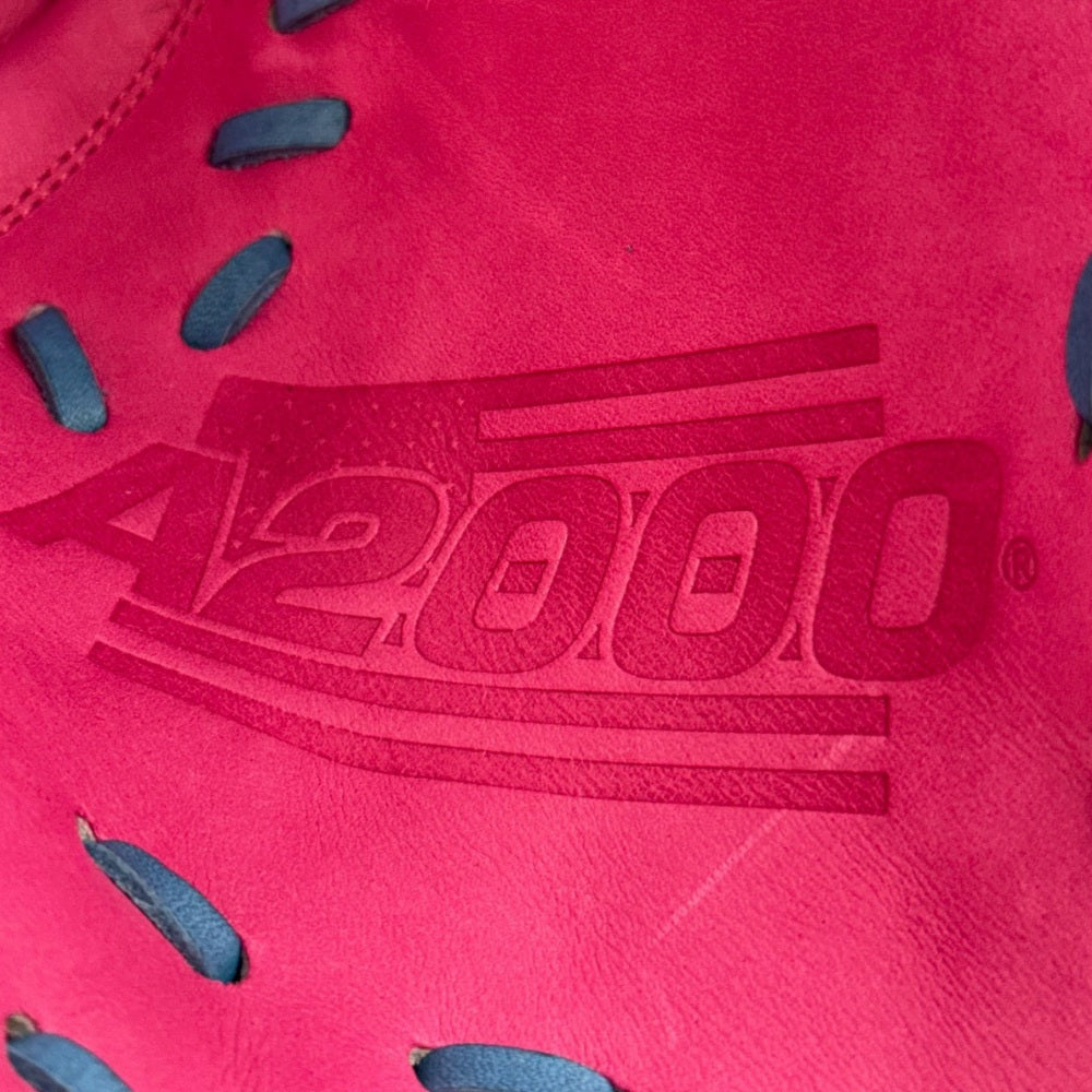 Wilson Custom A2000 1679 Flamingo Pink and Columbia Blue 12.5” Baseball First Base Mitt