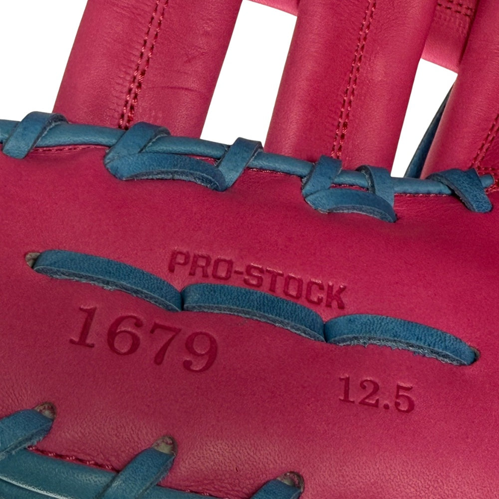 Wilson Custom A2000 1679 Flamingo Pink and Columbia Blue 12.5” Baseball First Base Mitt