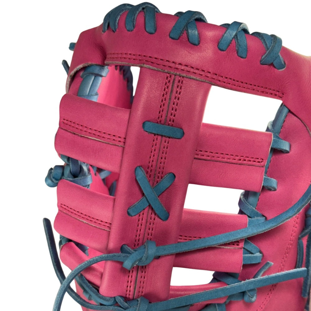 Wilson Custom A2000 1679 Flamingo Pink and Columbia Blue 12.5” Baseball First Base Mitt