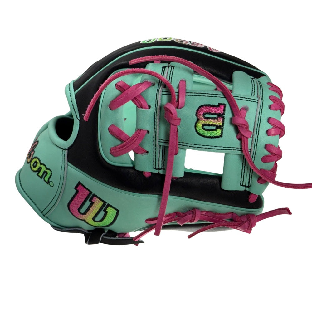 Wilson Custom Flamingo Balck and Seafoam A2000 PF88 11.25” Infield Baseball Glove