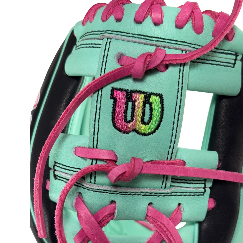 Wilson Custom Flamingo Balck and Seafoam A2000 PF88 11.25” Infield Baseball Glove