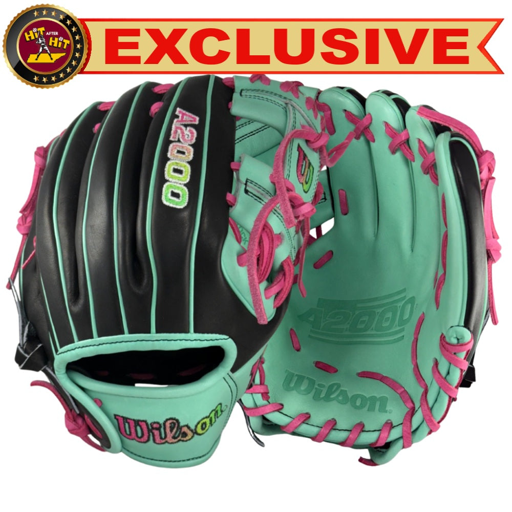 Wilson Custom Flamingo Balck and Seafoam A2000 PF88 11.25” Infield Baseball Glove