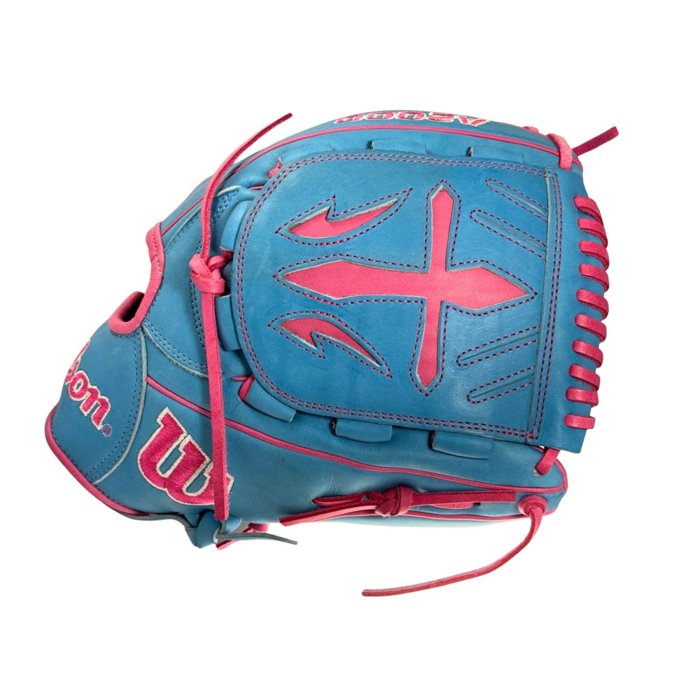 Wilson Custom A2000® B23 Victory Blue and Pink 12” Pitcher’s Baseball Glove (Copy)