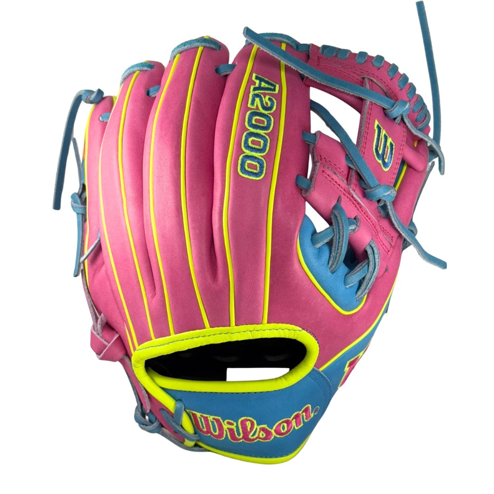 Wilson Custom A2000 1786 Pink and Victory Blue 11.5" Infield Glove
