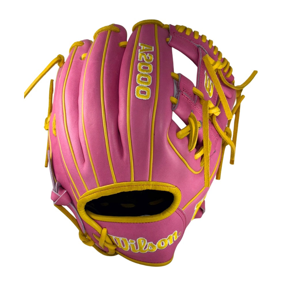 Wilson Custom A2000 1786 Pink and Yellow Gold 11.5" Infield Glove