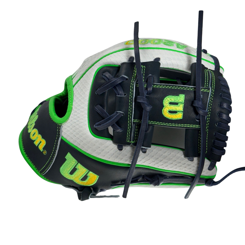 Wilson Custom White, Navy, and Neon Green A2000 1786 11.50" Baseball Glove
