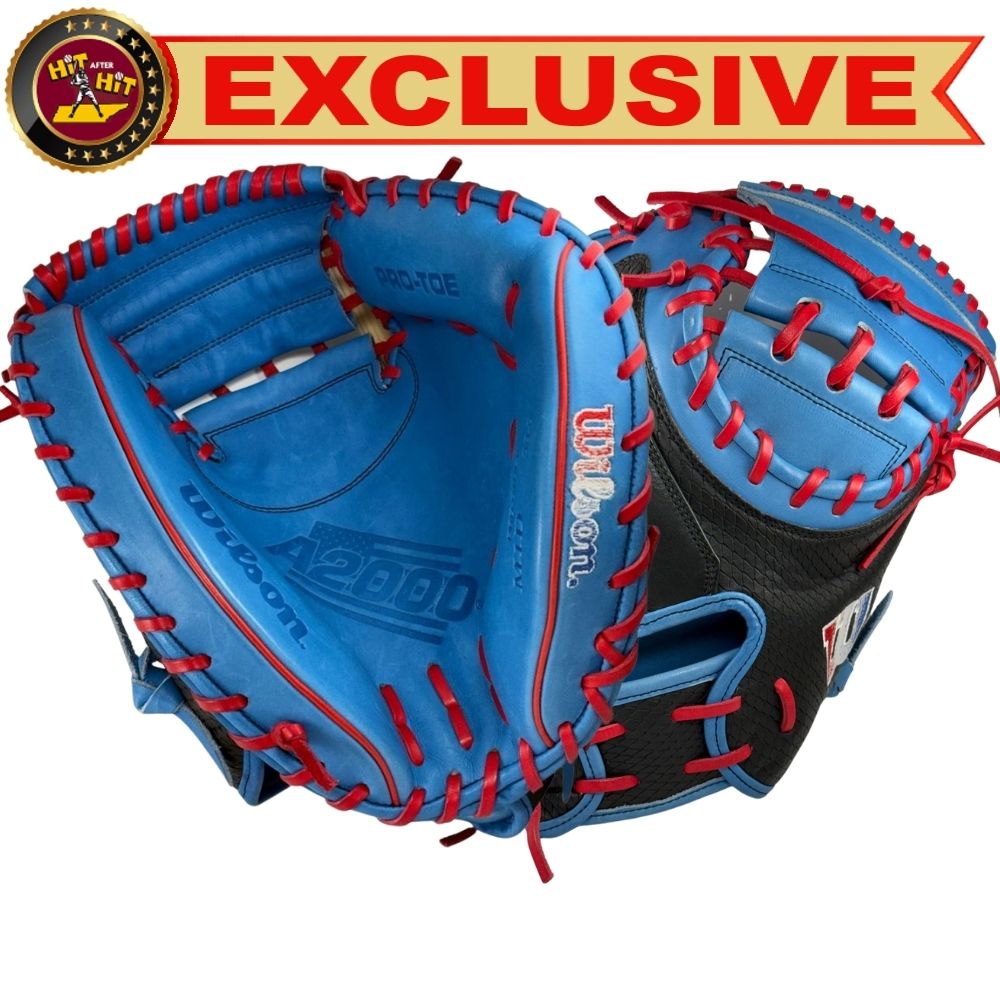 Wilson Custom Black and Autism Blue A2000 CM33" Catcher's Mitt
