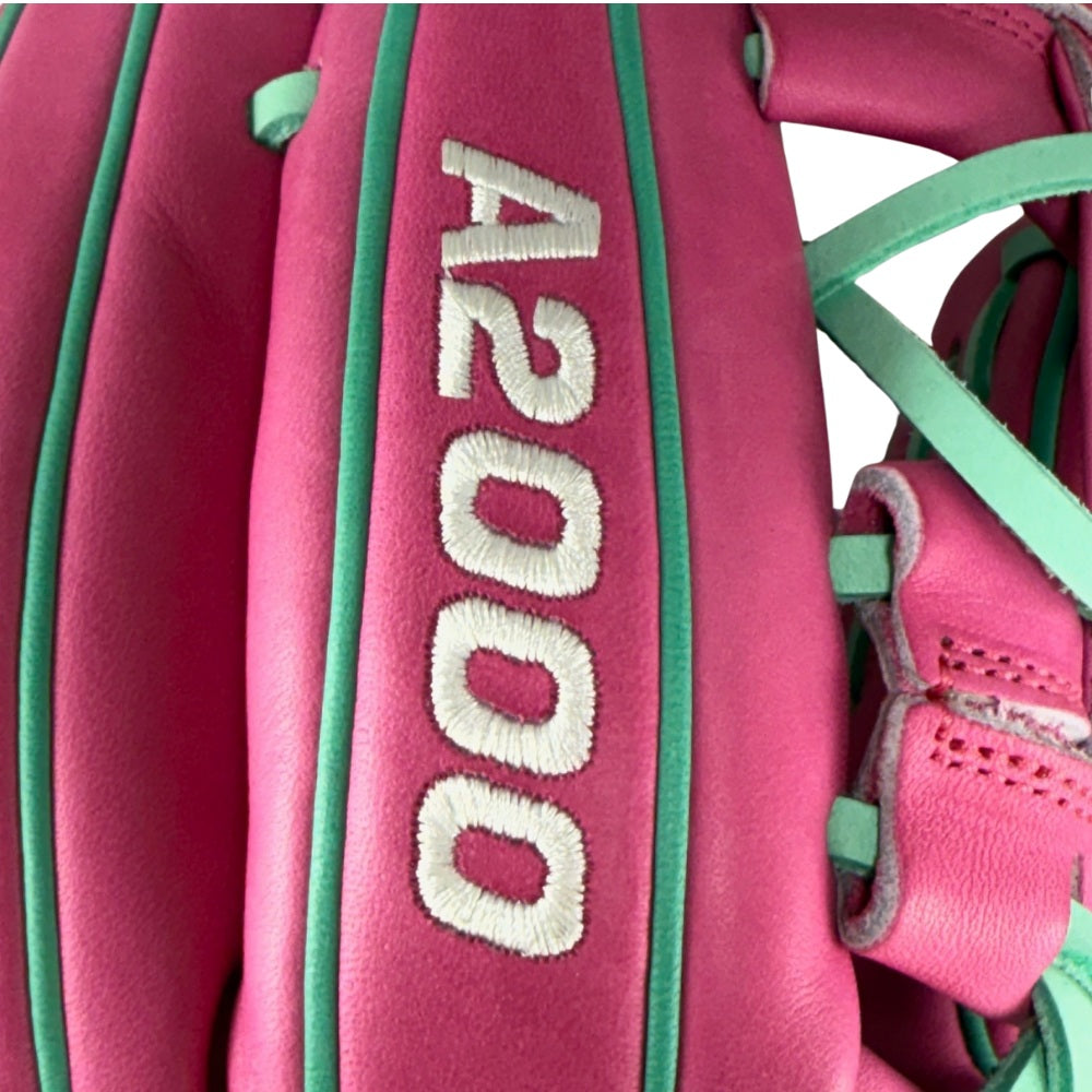 Wilson Custom Flamingo Pink and Seafoam A2000 PF88 11.25” Infield Baseball Glove