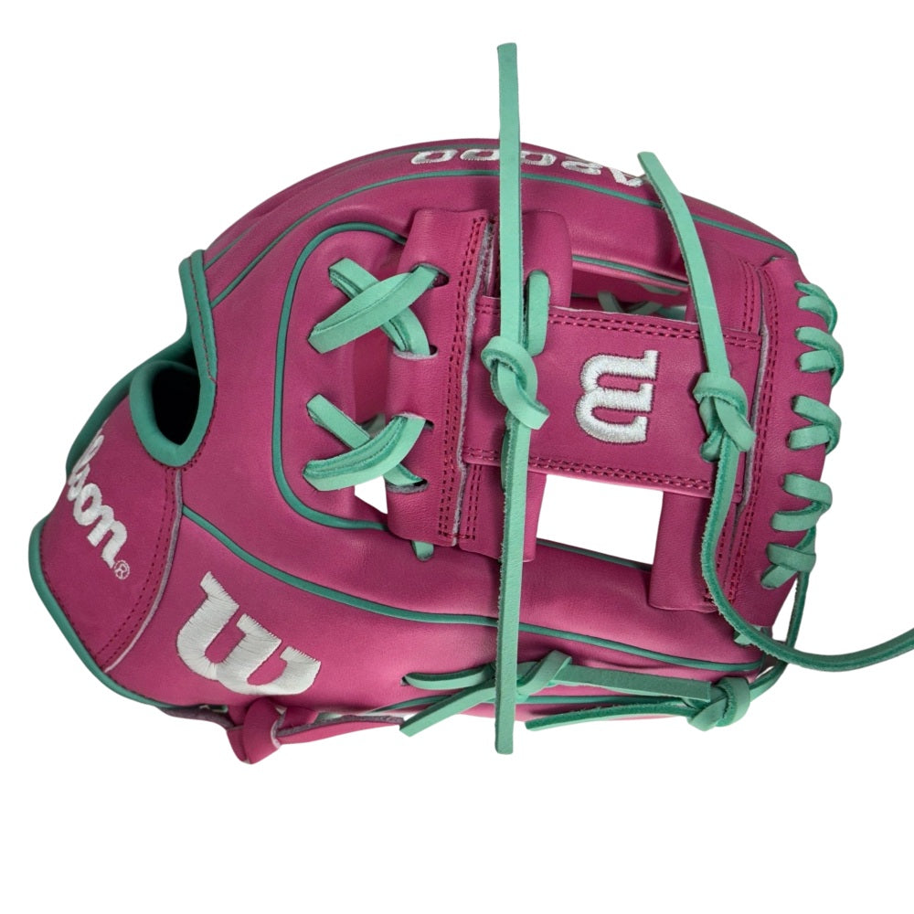 Wilson Custom Flamingo Pink and Seafoam A2000 PF88 11.25” Infield Baseball Glove