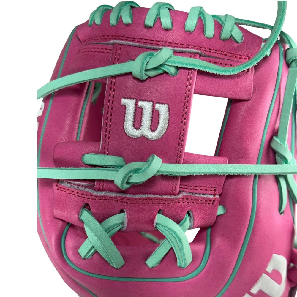 Wilson Custom Flamingo Pink and Seafoam A2000 PF88 11.25” Infield Baseball Glove