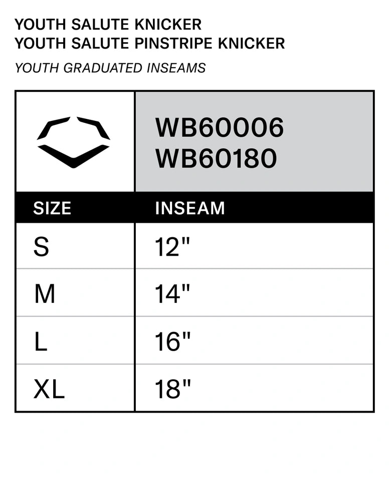 Evoshield Youth Knicker White Baseball Pants: WB6000601