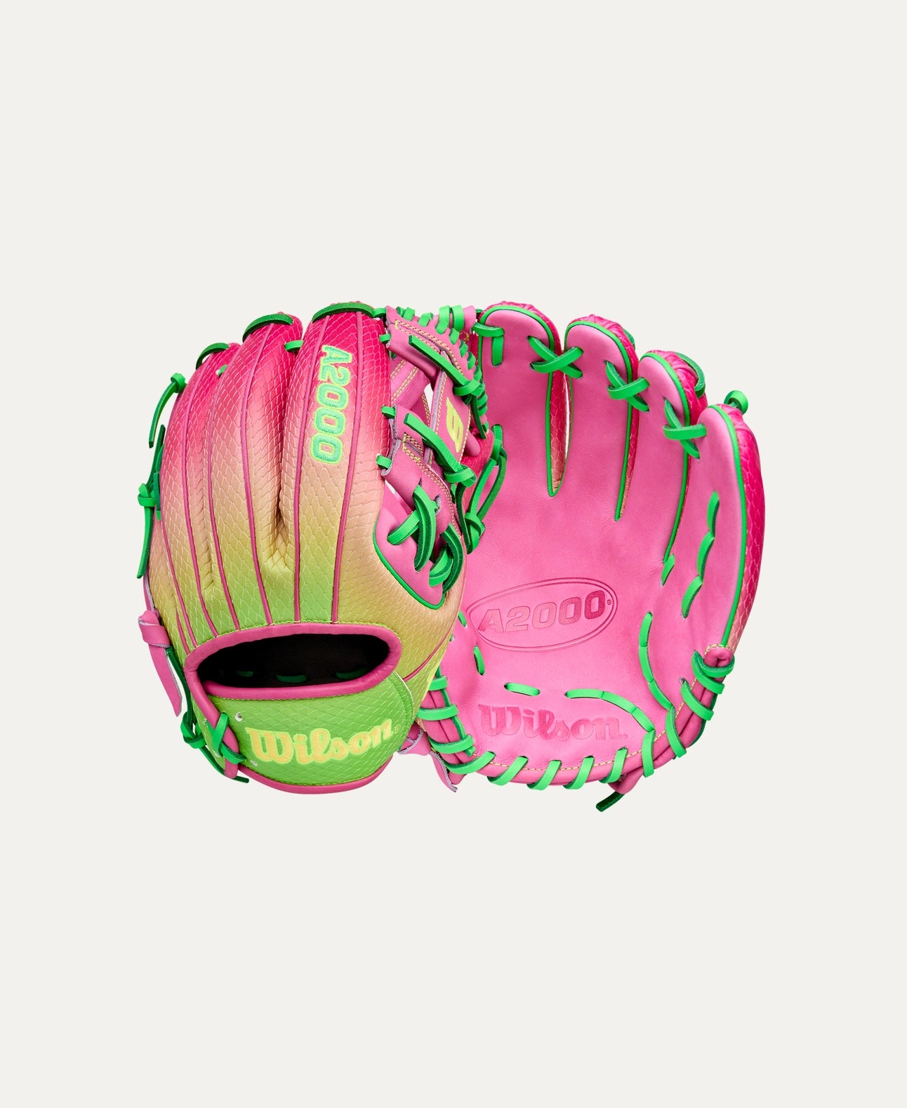 Wilson 2025 2025 Cherry Limeade A2000® 1786SS 11.5” Infield Baseball Glove: WBW104080115