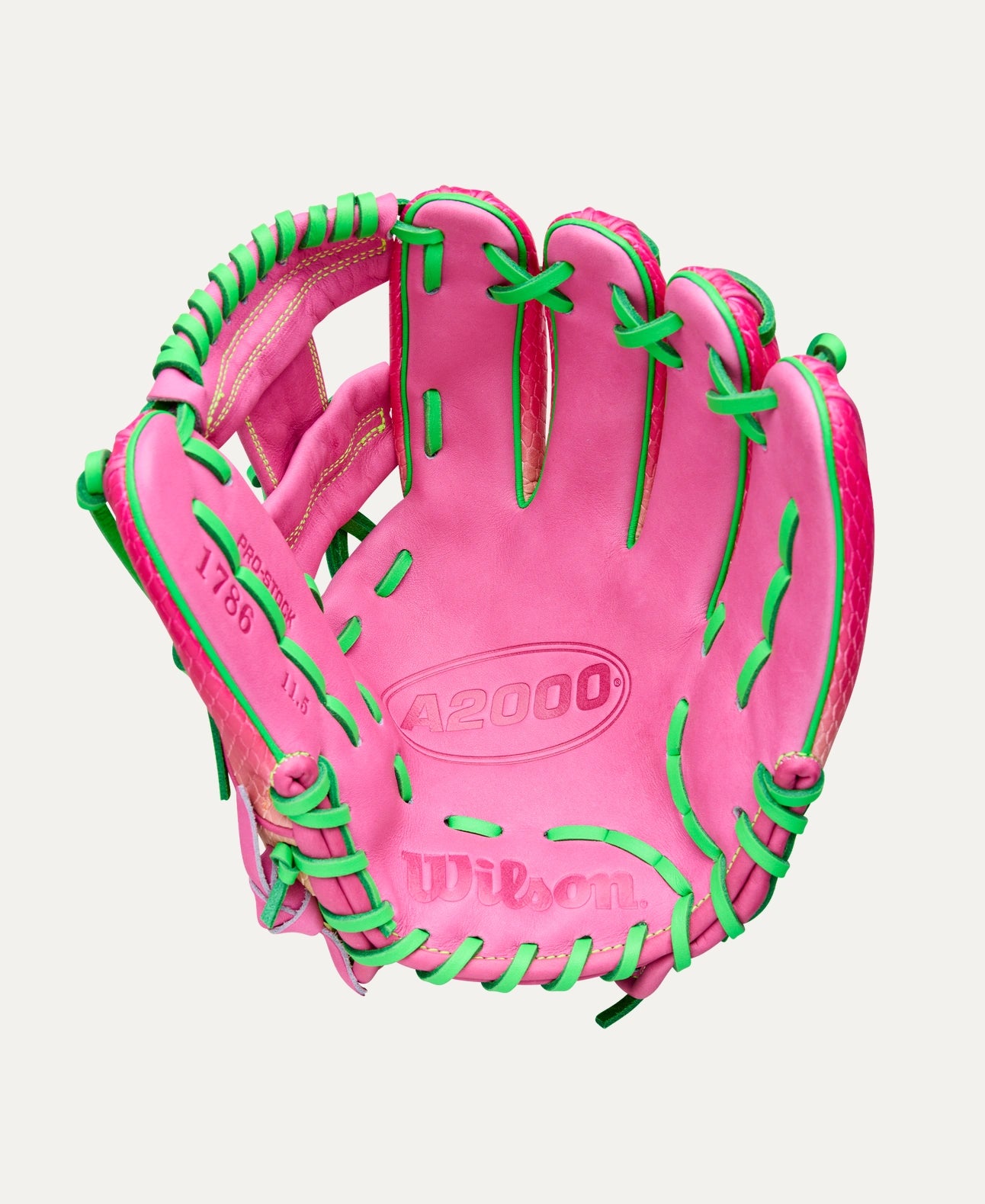 Wilson 2025 2025 Cherry Limeade A2000® 1786SS 11.5” Infield Baseball Glove: WBW104080115