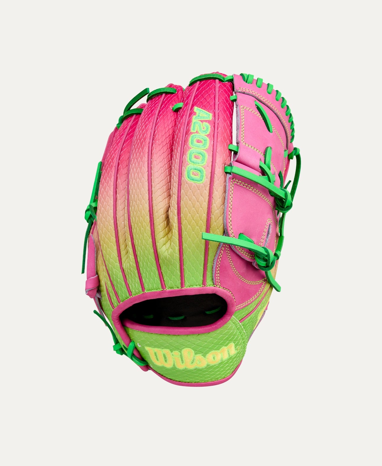 Wilson 2025 Cherry Limeade A2000® B2SS 12” Pitcher’s Baseball Glove: WBW10408112
