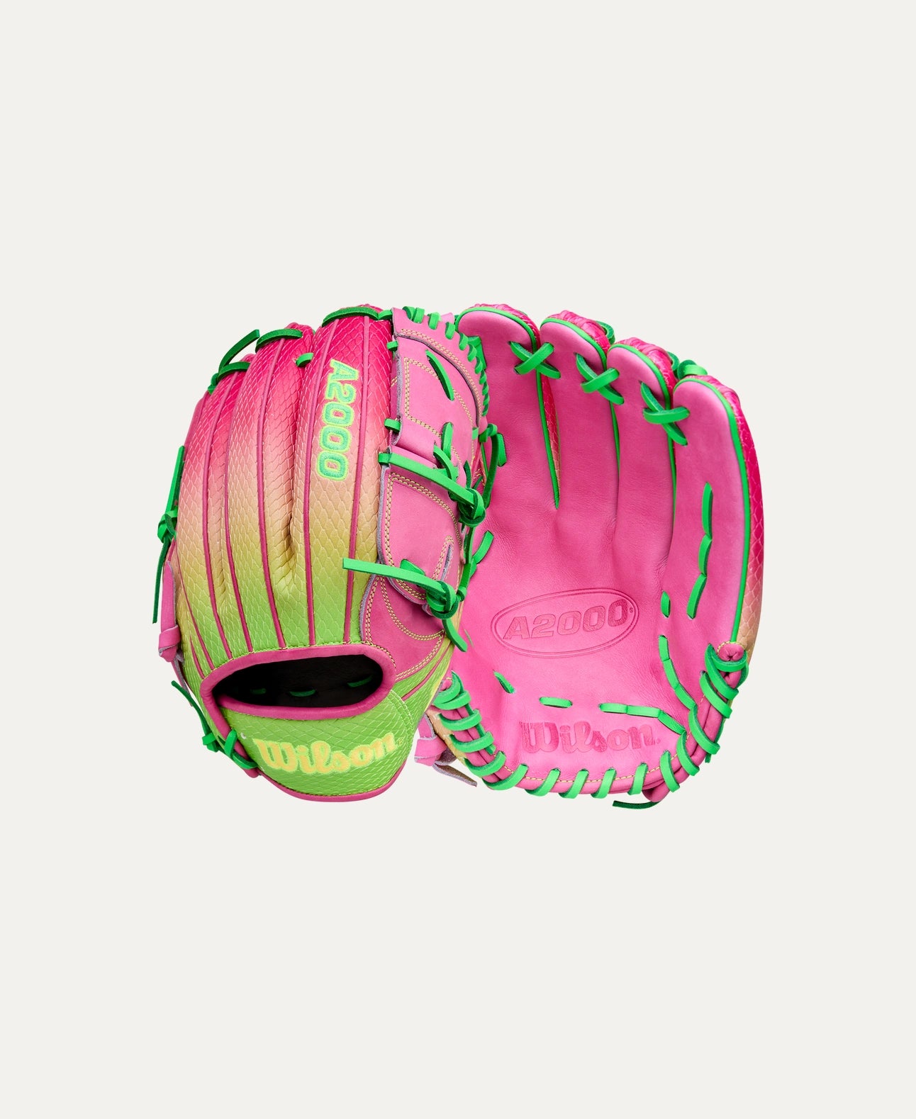 Wilson 2025 Cherry Limeade A2000® B2SS 12” Pitcher’s Baseball Glove: WBW10408112
