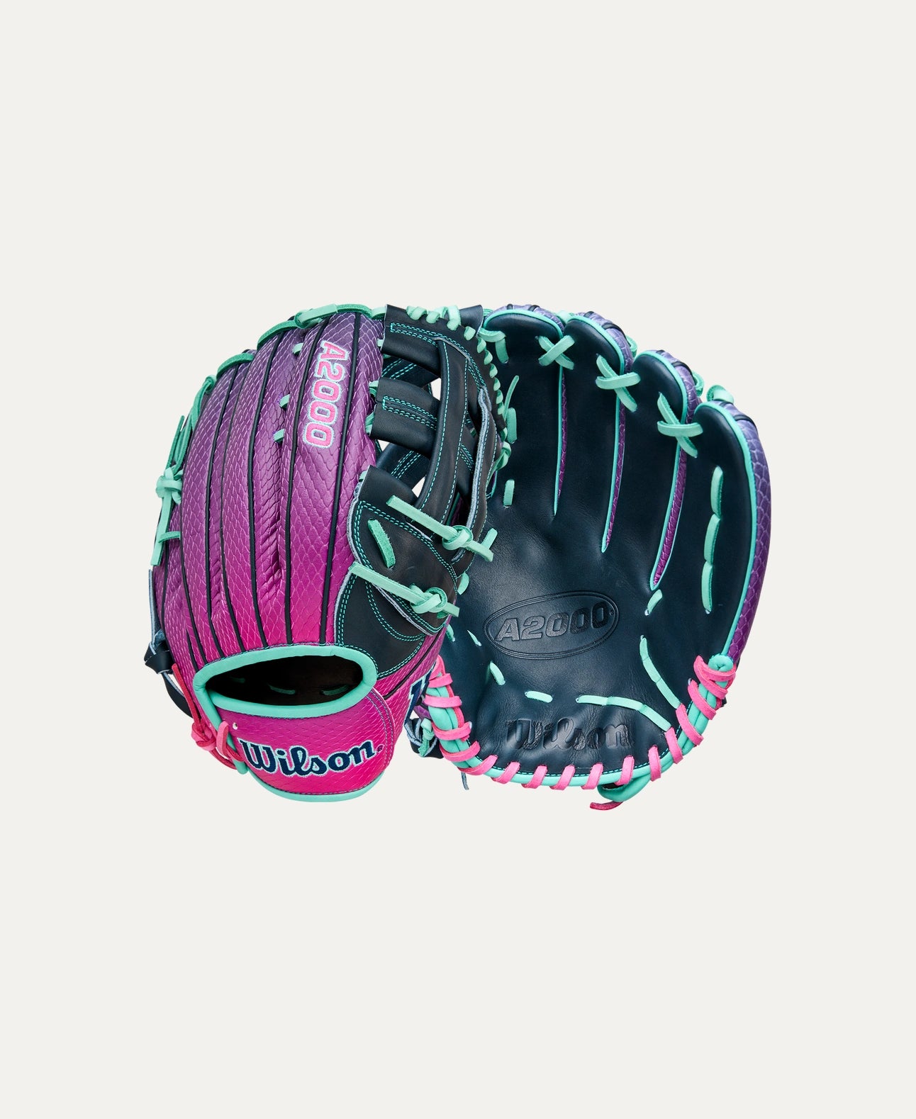 Wilson 2025 Grape Flamingo A2000® 1750SS 12.5” Outfield Baseball Glove: WBW104088125
