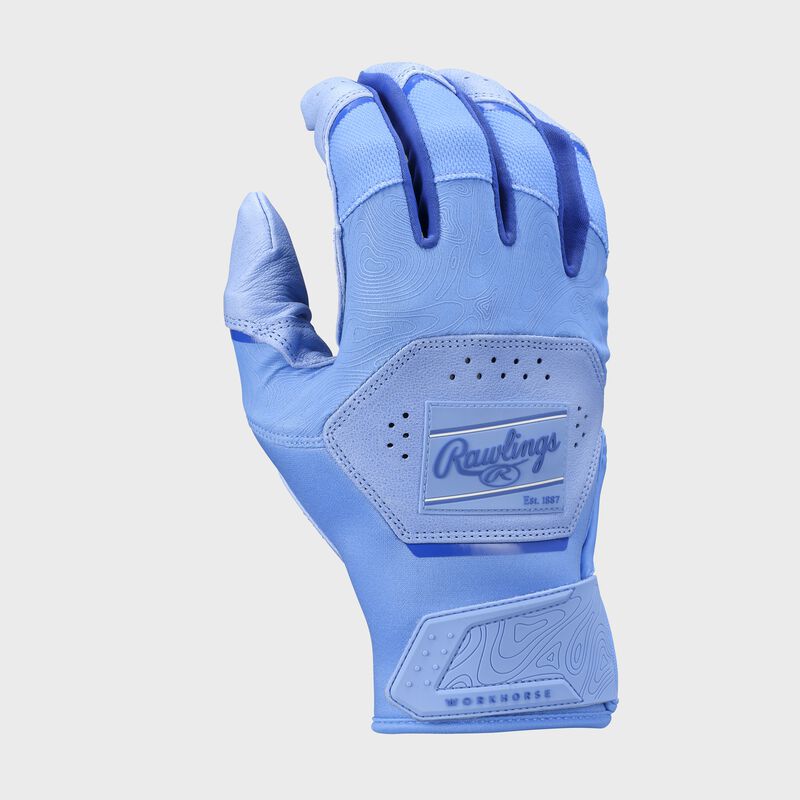 Rawlings Workhorse Adult Columbia Blue Batting Gloves: WH25BG