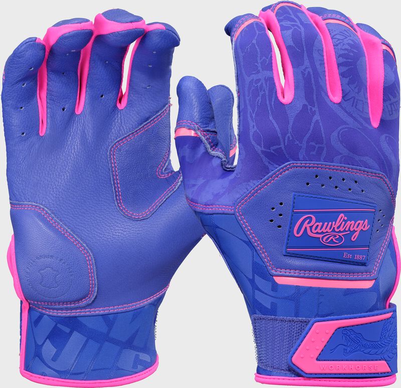Rawlings Workhorse Youth Purple and Pink Batting Gloves: WH25BGY-PUPK