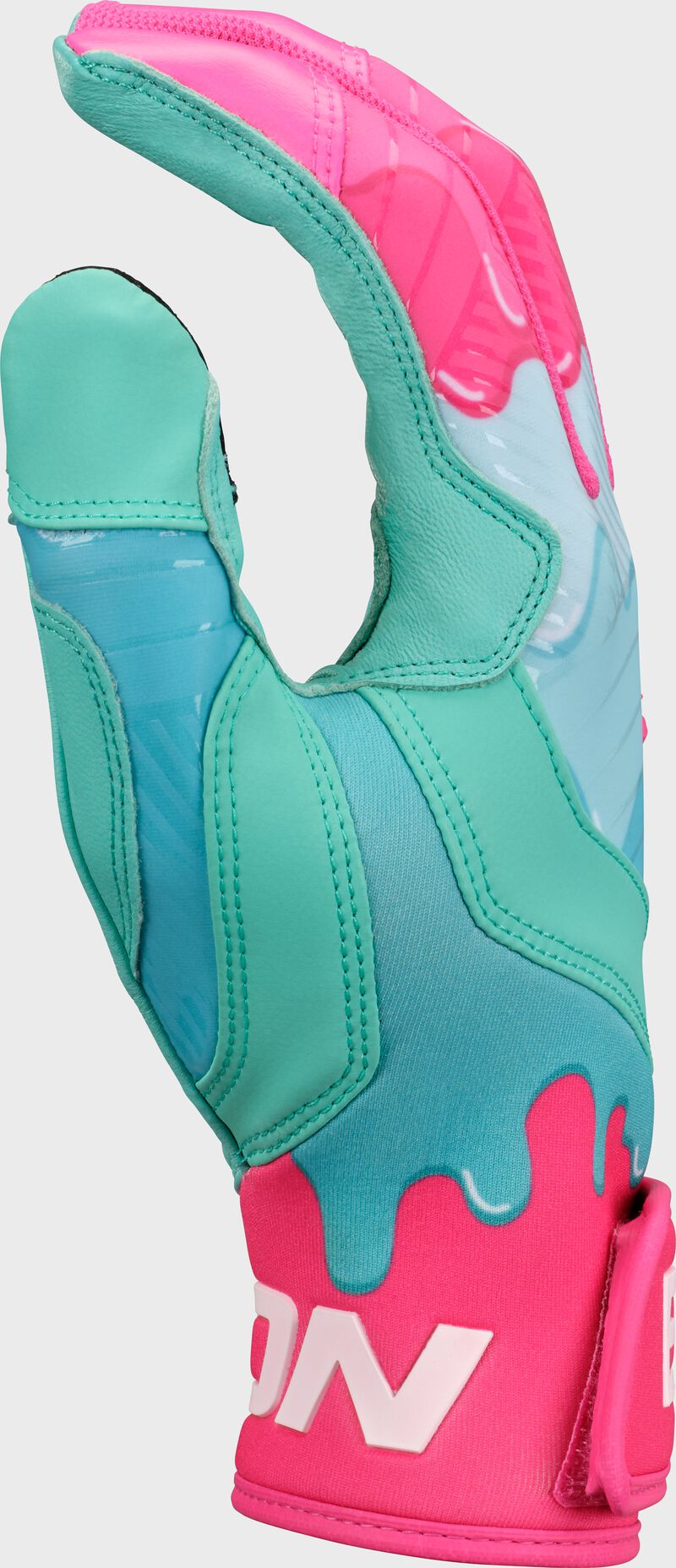 Easton Youth Walk-Off Ethos Drip Batting Gloves: Mint/Pink