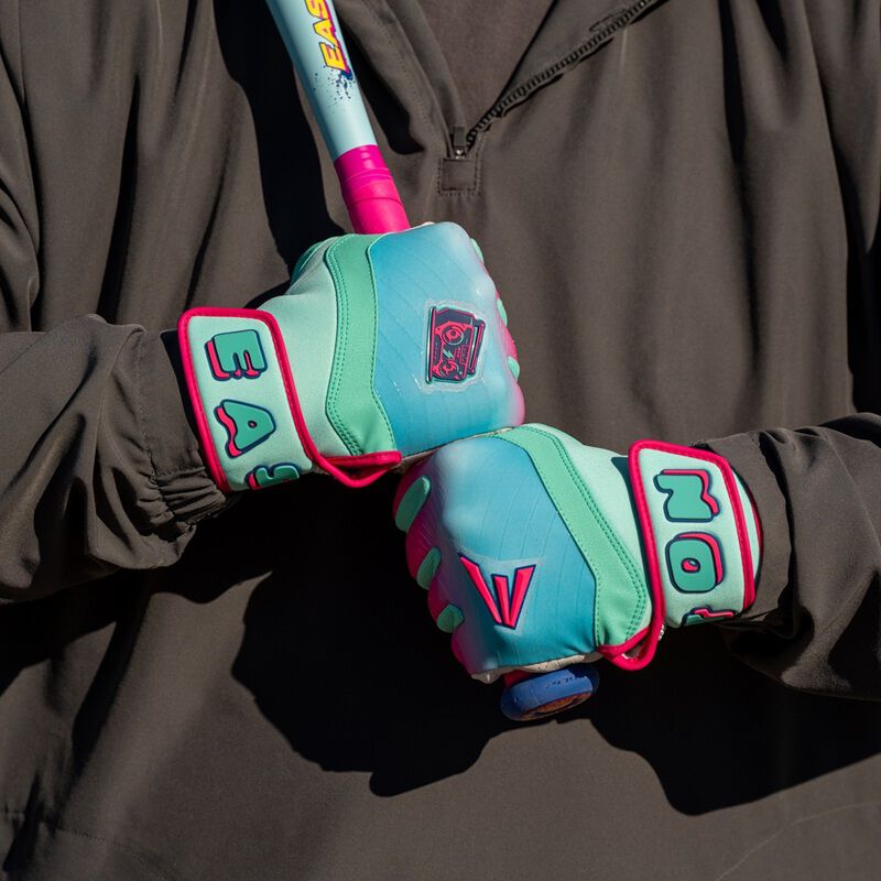 Easton Youth Spring Break Aqua/Pink Walk-Off Ethos Batting Gloves