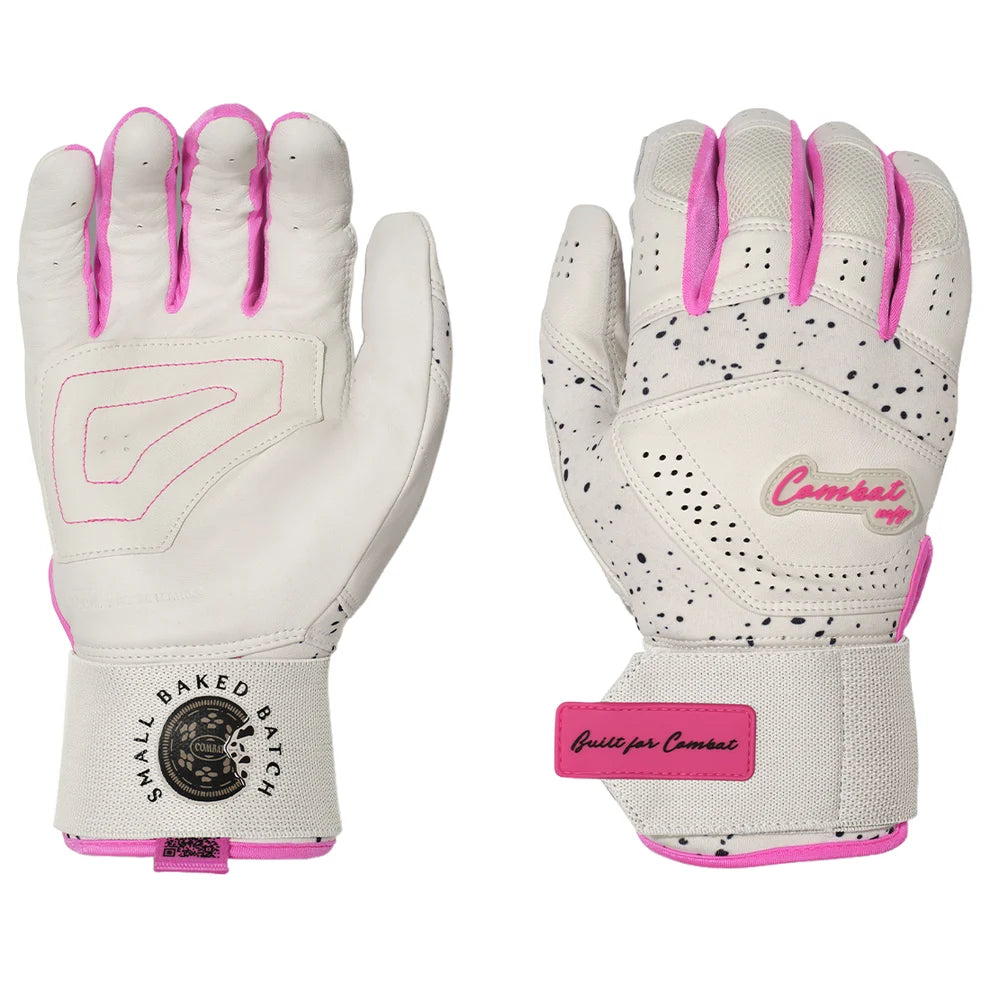 Combat MFG Cookie Jar Adult Long Strap Batting Gloves: White