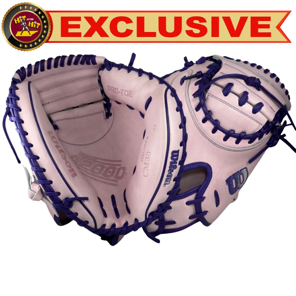 Wilson Custom A2000 Lavender and Purple CM33 Catcher's Mitt